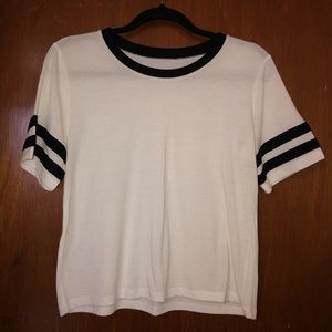 🌼 2 for $15 🌼 White T-shirt with Black Stripes